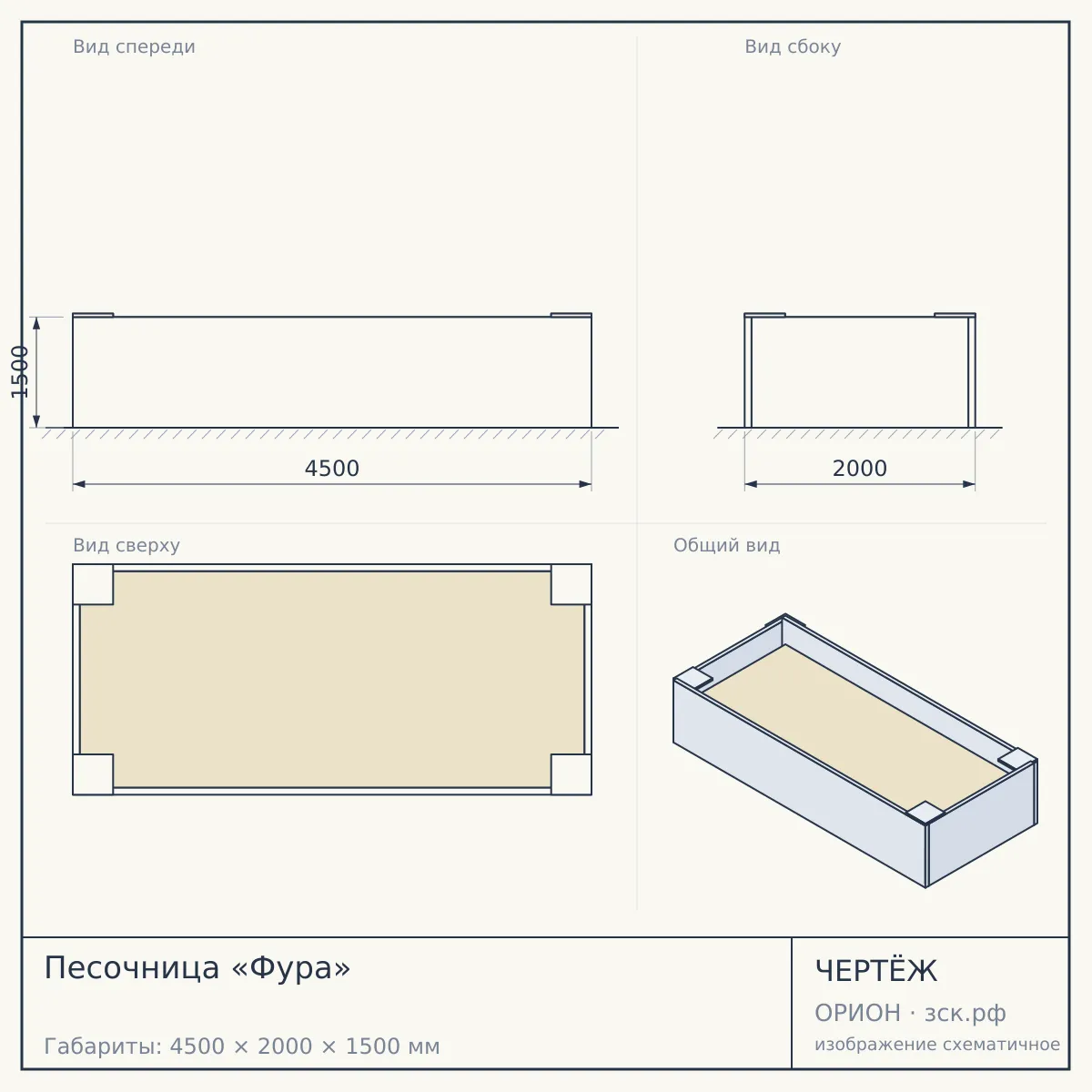 Песочница «Фура» — чертёж